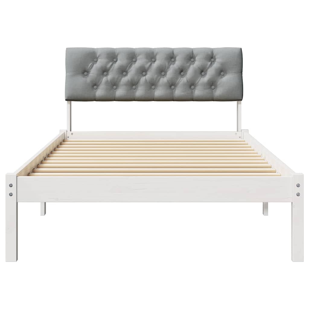 Struttura del Letto Bianco e grigio chiaro 100 x 200 cm | homemem39