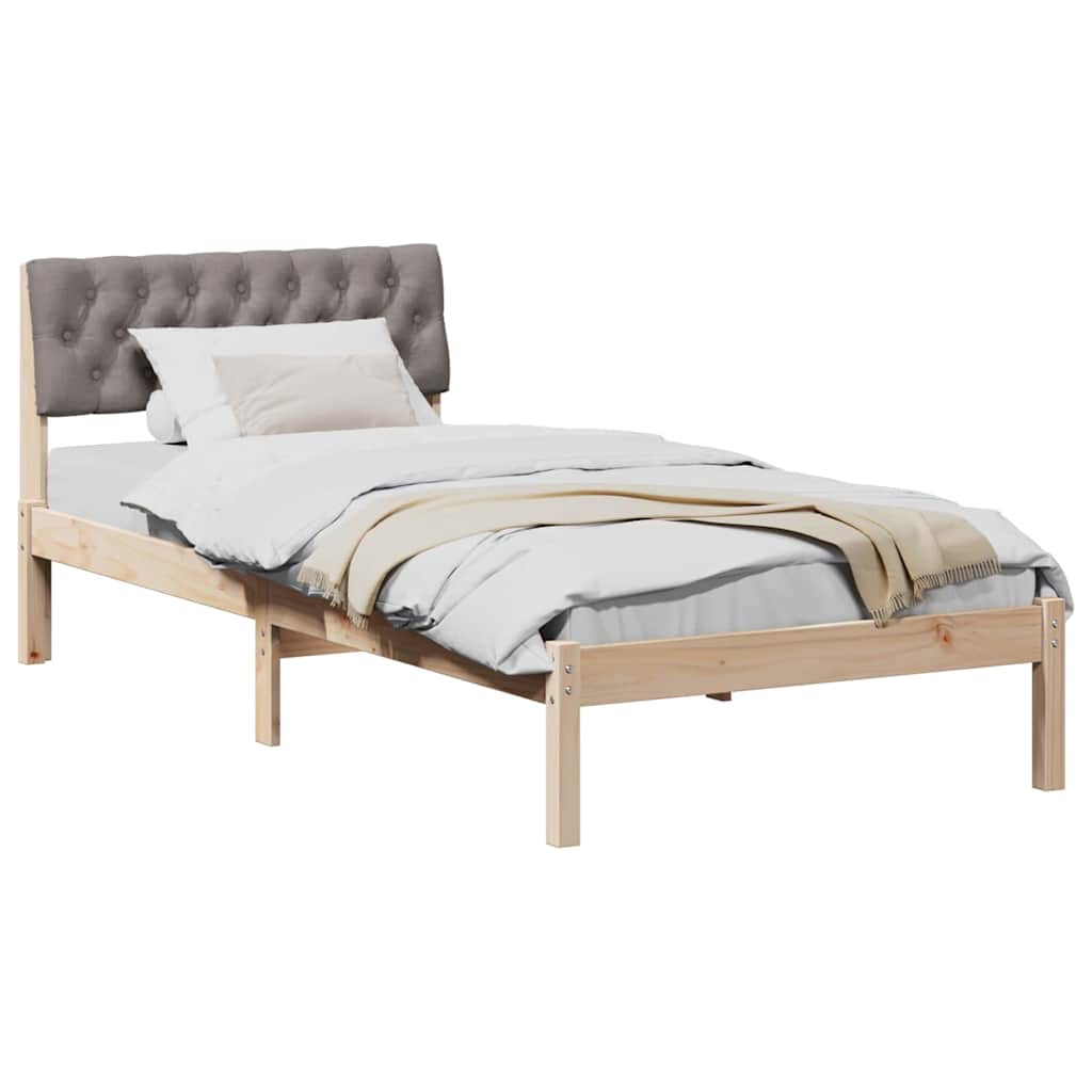 Struttura del Letto con testiera Marrone e taupe 90 x 200 cm | homemem39