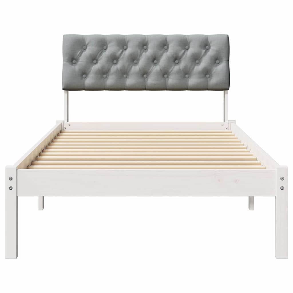 Struttura del Letto Bianco e grigio chiaro 90 x 200 cm | homemem39