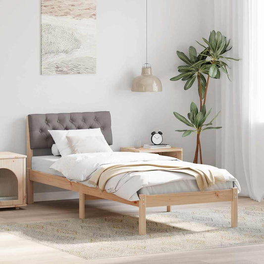 Struttura del Letto con testiera Marrone e taupe 80 x 200 cm | homemem39
