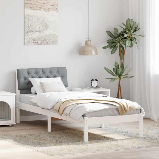 Struttura del Letto Bianco e grigio chiaro 80 x 200 cm | homemem39