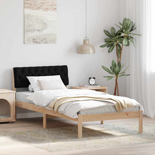 Struttura del Letto con testiera Marrone e nero 90 x 190 cm | homemem39
