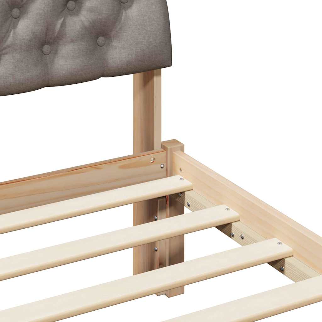 Struttura del Letto con testiera Marrone e taupe 90 x 190 cm