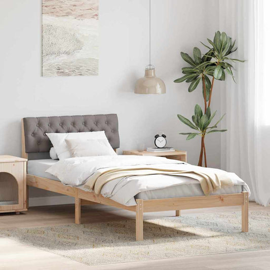 Struttura del Letto con testiera Marrone e taupe 90 x 190 cm | homemem39