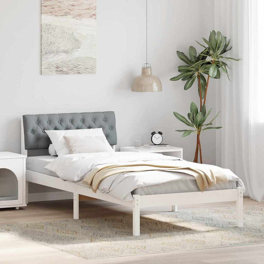 Struttura del Letto Bianco e grigio chiaro 90 x 190 cm | homemem39