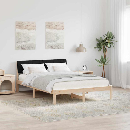 Struttura del Letto con testiera Marrone e nero 135 x 190 cm | homemem39
