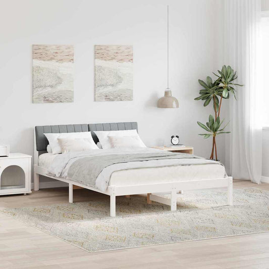 Struttura del Letto Bianco e grigio chiaro 135 x 190 cm | homemem39