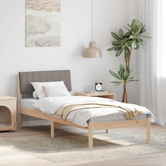Struttura del Letto con testiera Marrone e taupe 75 x 190 cm | homemem39