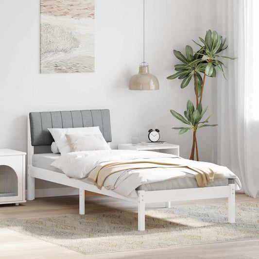 Struttura del Letto Bianco e grigio chiaro 75 x 190 cm | homemem39