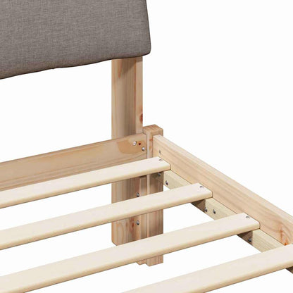 Struttura del Letto con testiera Marrone e taupe 90 x 200 cm