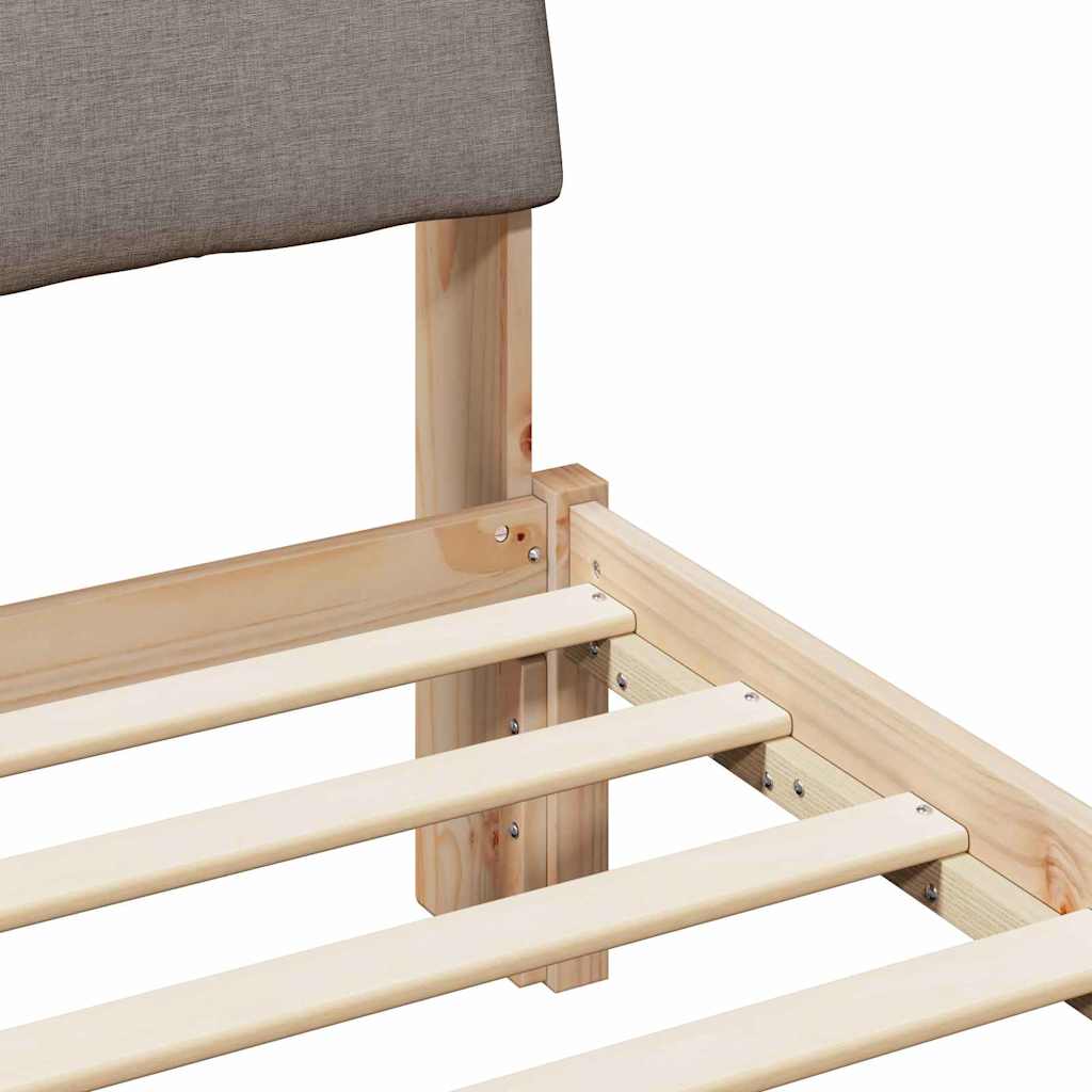 Struttura del Letto con testiera Marrone e taupe 75 x 190 cm