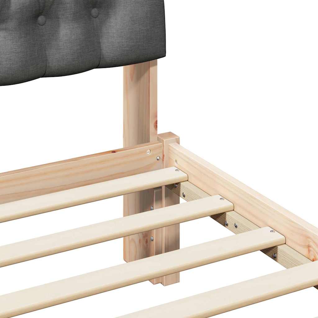 Letto con Testiera Rivestita con testiera Marrone 120 x 200 cm