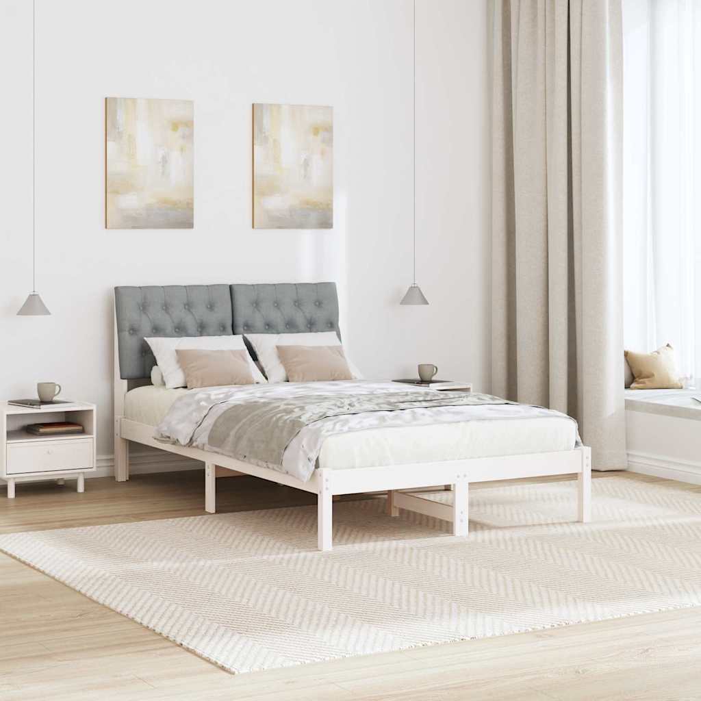 Letto con Testiera Rivestita con testiera Bianco 120 x 200 cm