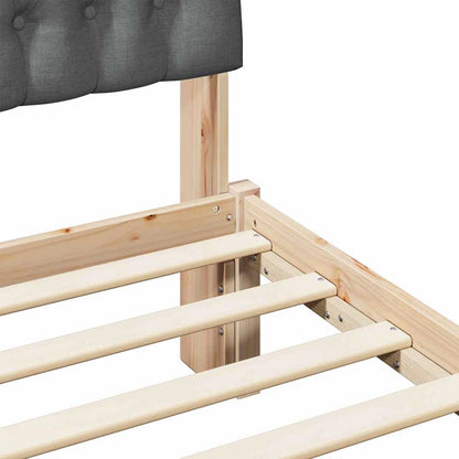 Letto con Testiera Rivestita con testiera Marrone 135 x 190 cm