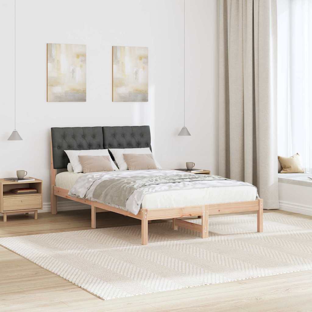 Letto con Testiera Rivestita con testiera Marrone 120 x 190 cm