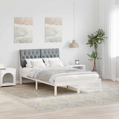 Letto con Testiera Rivestita con testiera Bianco 120 x 190 cm