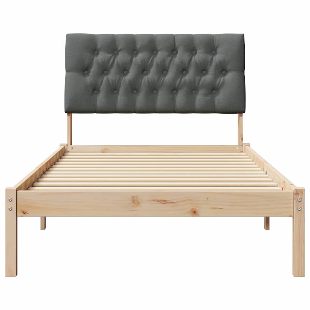 Letto con Testiera Rivestita con testiera Marrone 100 x 200 cm