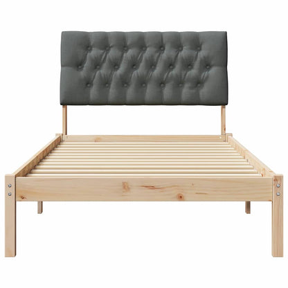 Letto con Testiera Rivestita con testiera Marrone 100 x 200 cm