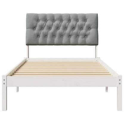 Letto con Testiera Rivestita con testiera Bianco 100 x 200 cm