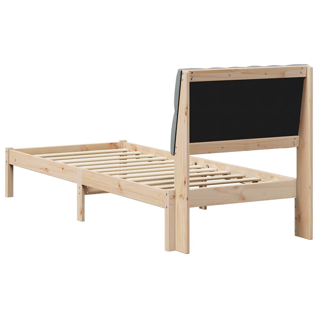 Letto con Testiera Rivestita con testiera Marrone 80 x 200 cm