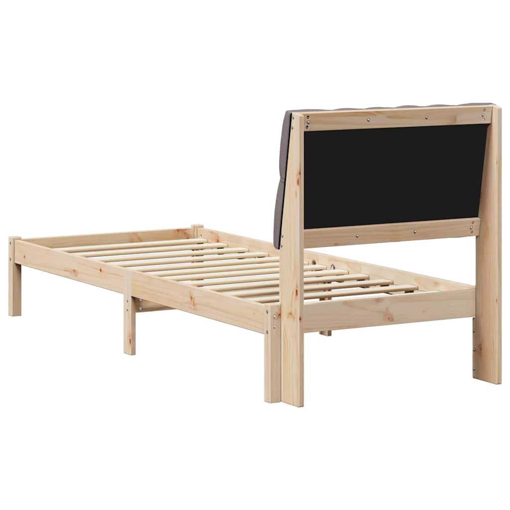 Letto con Testiera Rivestita con testiera Marrone 80 x 200 cm