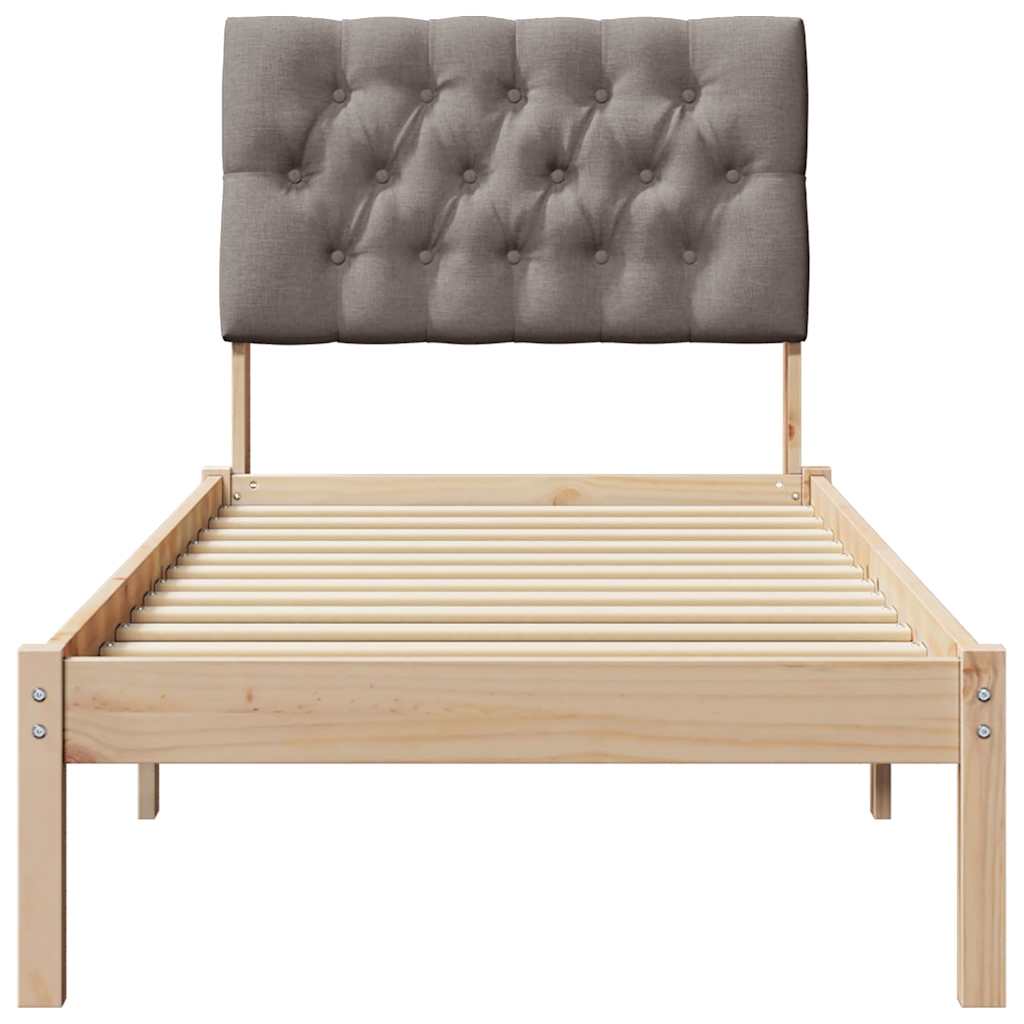 Letto con Testiera Rivestita con testiera Marrone 80 x 200 cm