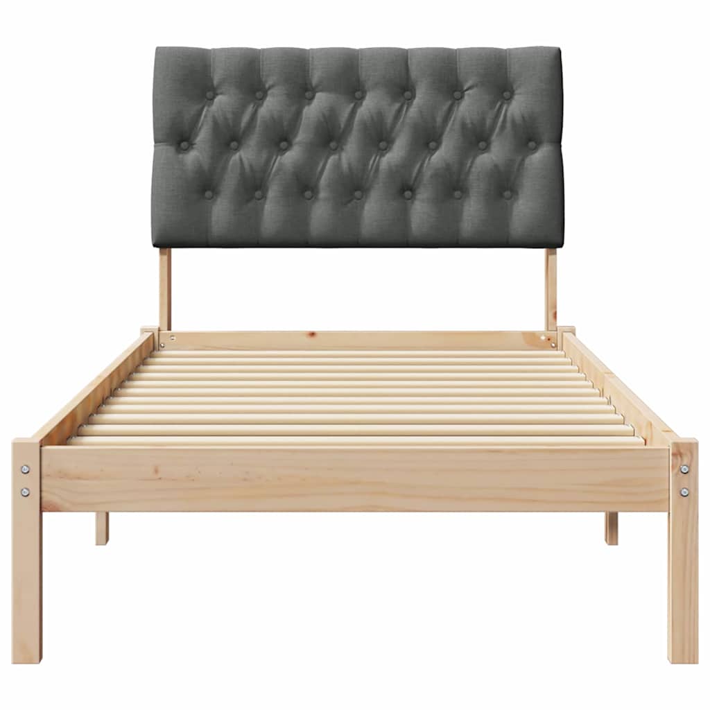 Letto con Testiera Rivestita con testiera Marrone 90 x 190 cm