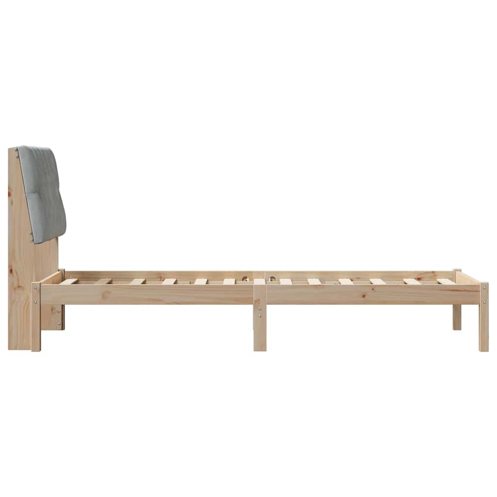 Letto con Testiera Rivestita con testiera Marrone 75 x 190 cm