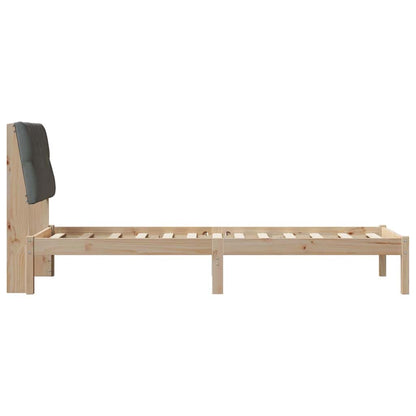 Letto con Testiera Rivestita con testiera Marrone 75 x 190 cm