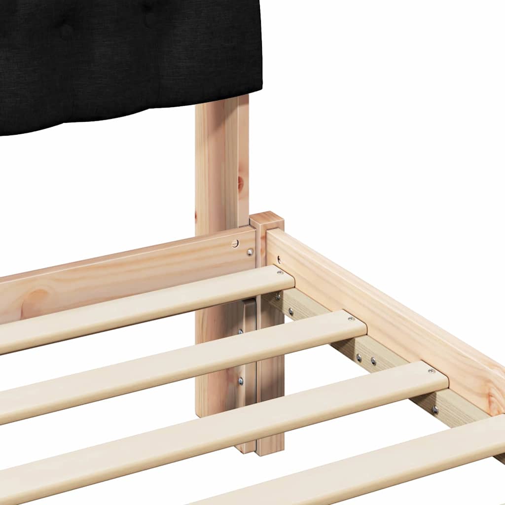 Letto con Testiera Rivestita con testiera Marrone 75 x 190 cm