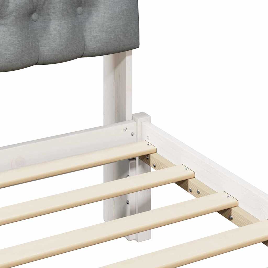 Letto con Testiera Rivestita con testiera Bianco 75 x 190 cm