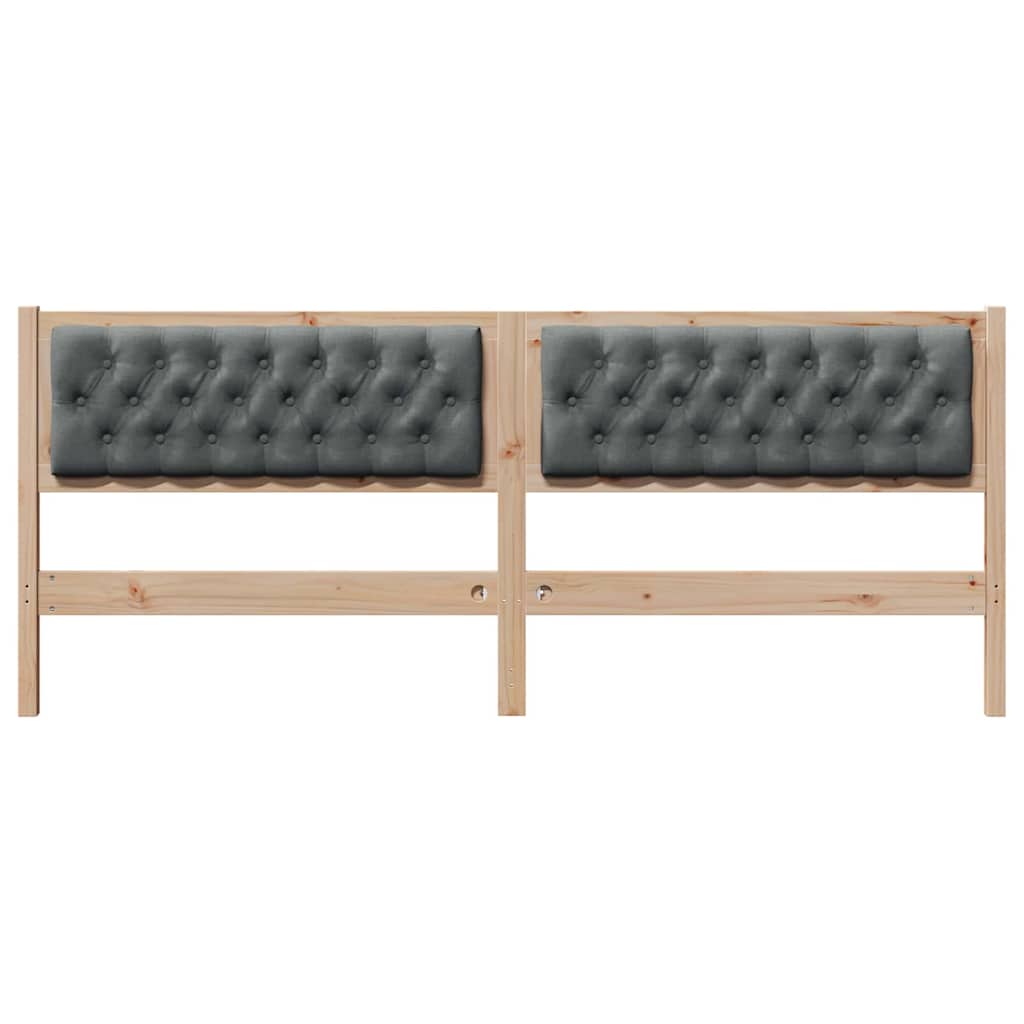 Testiera marrone e grigio scuro 200 cm Legno di pino massello