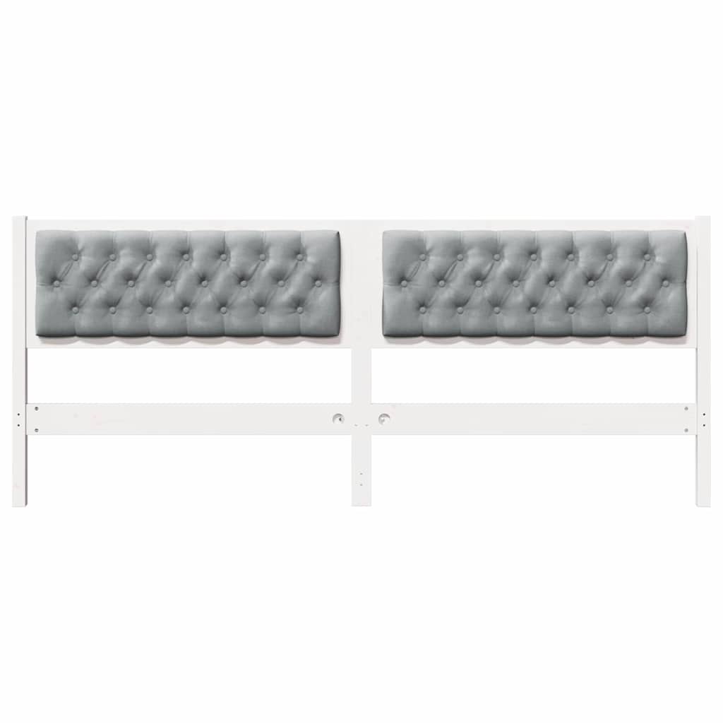 Testiera Bianco e grigio chiaro 200 cm Legno di pino massello