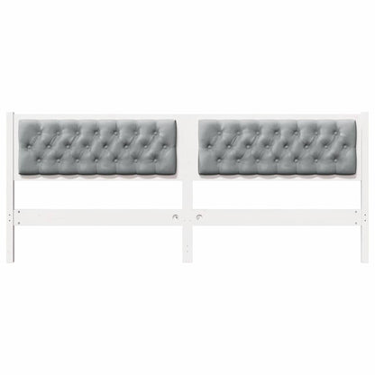 Testiera Bianco e grigio chiaro 200 cm Legno di pino massello