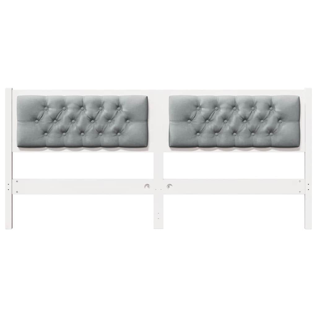 Testiera Bianco e grigio chiaro 160 cm Legno di pino massello