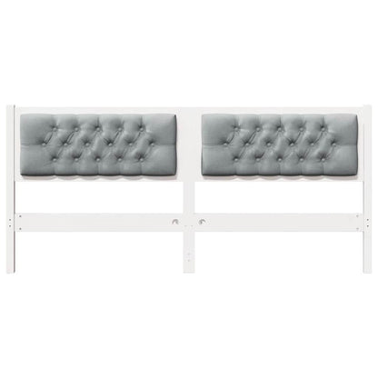 Testiera Bianco e grigio chiaro 160 cm Legno di pino massello