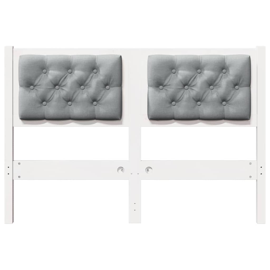 Testiera Bianco e grigio chiaro 120 cm Legno di pino massello