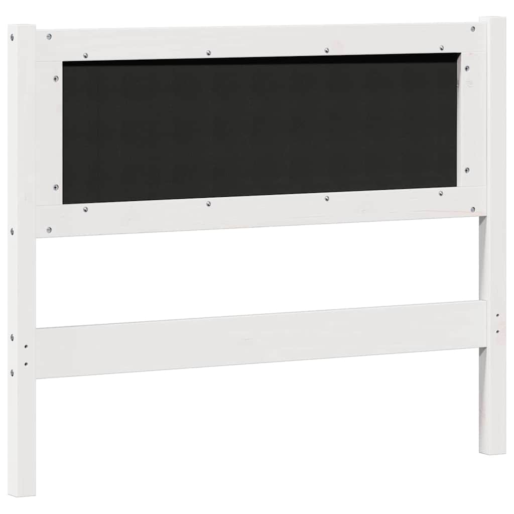 Testiera Bianco e grigio chiaro 100 cm Legno di pino massello