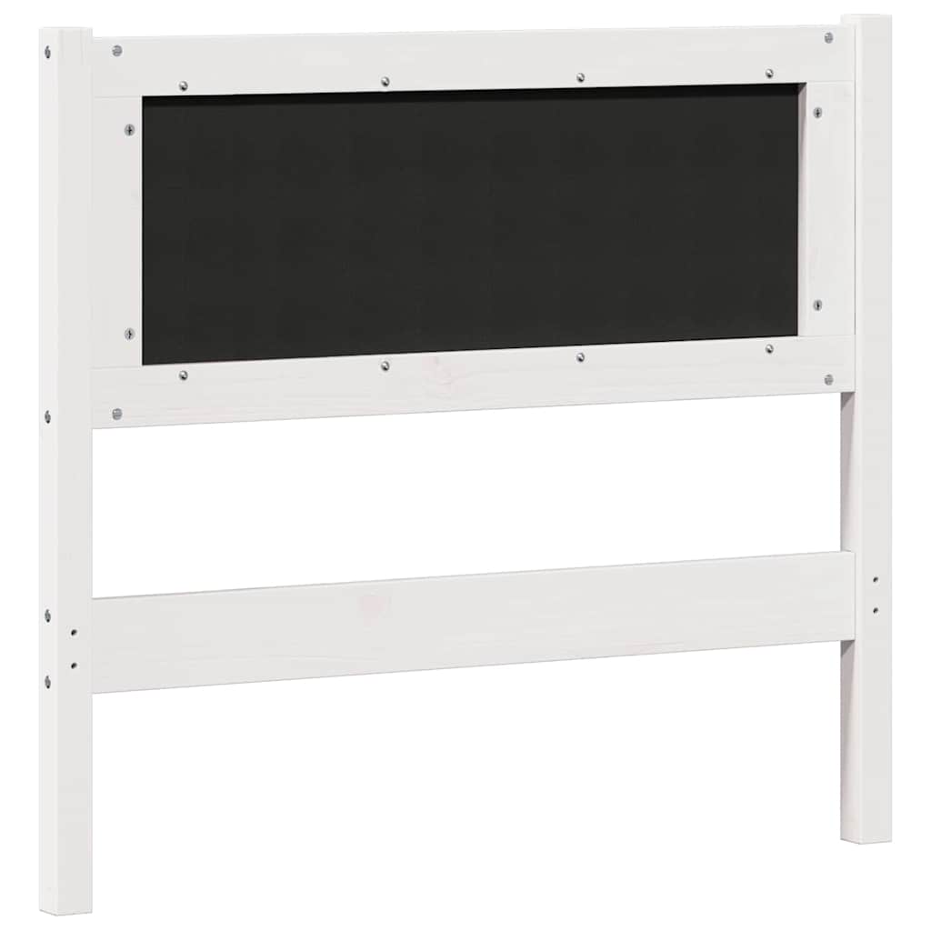 Testiera Bianco e grigio chiaro 90 cm Legno di pino massello