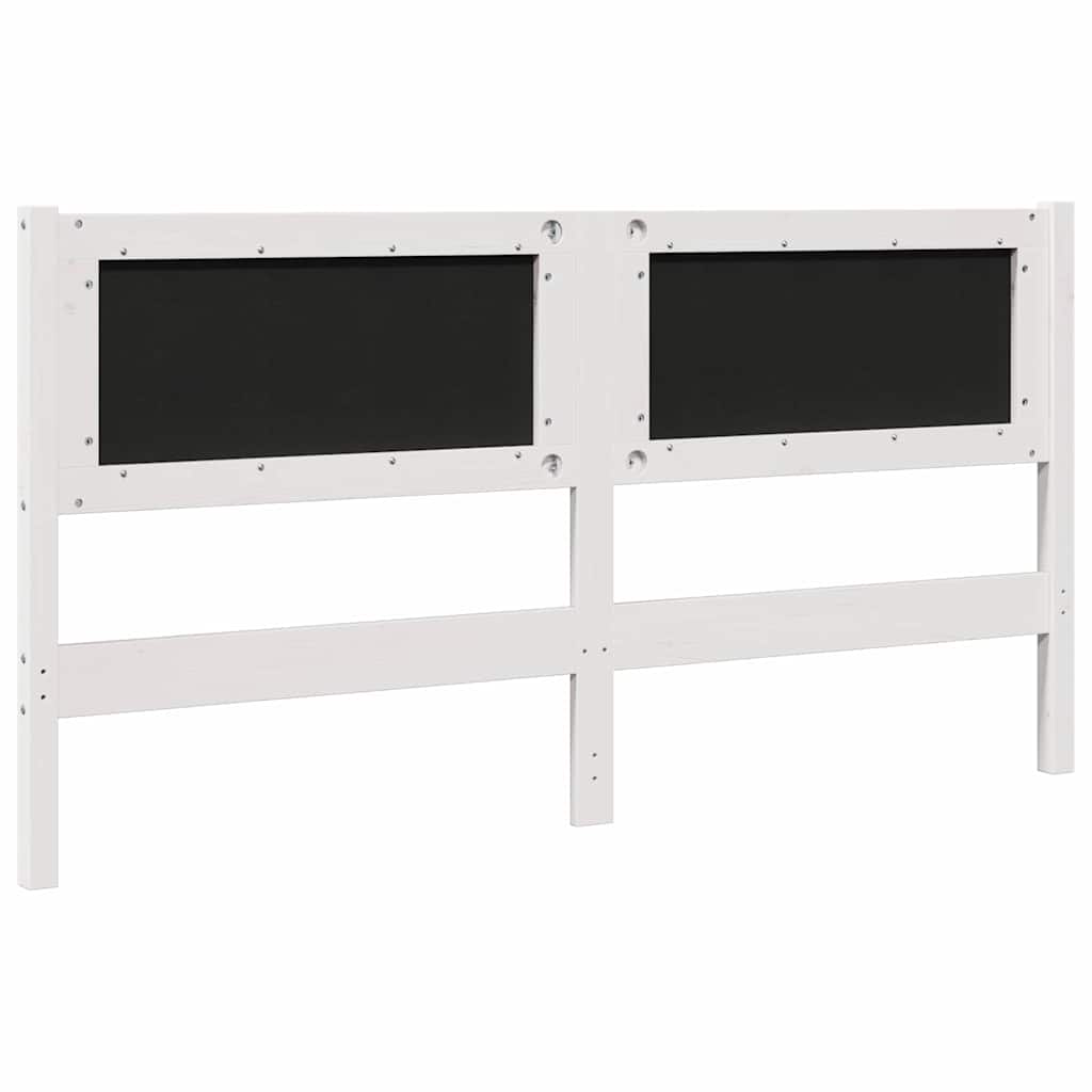 Testiera imbottita con testiera Bianco 150 cm Pino massello