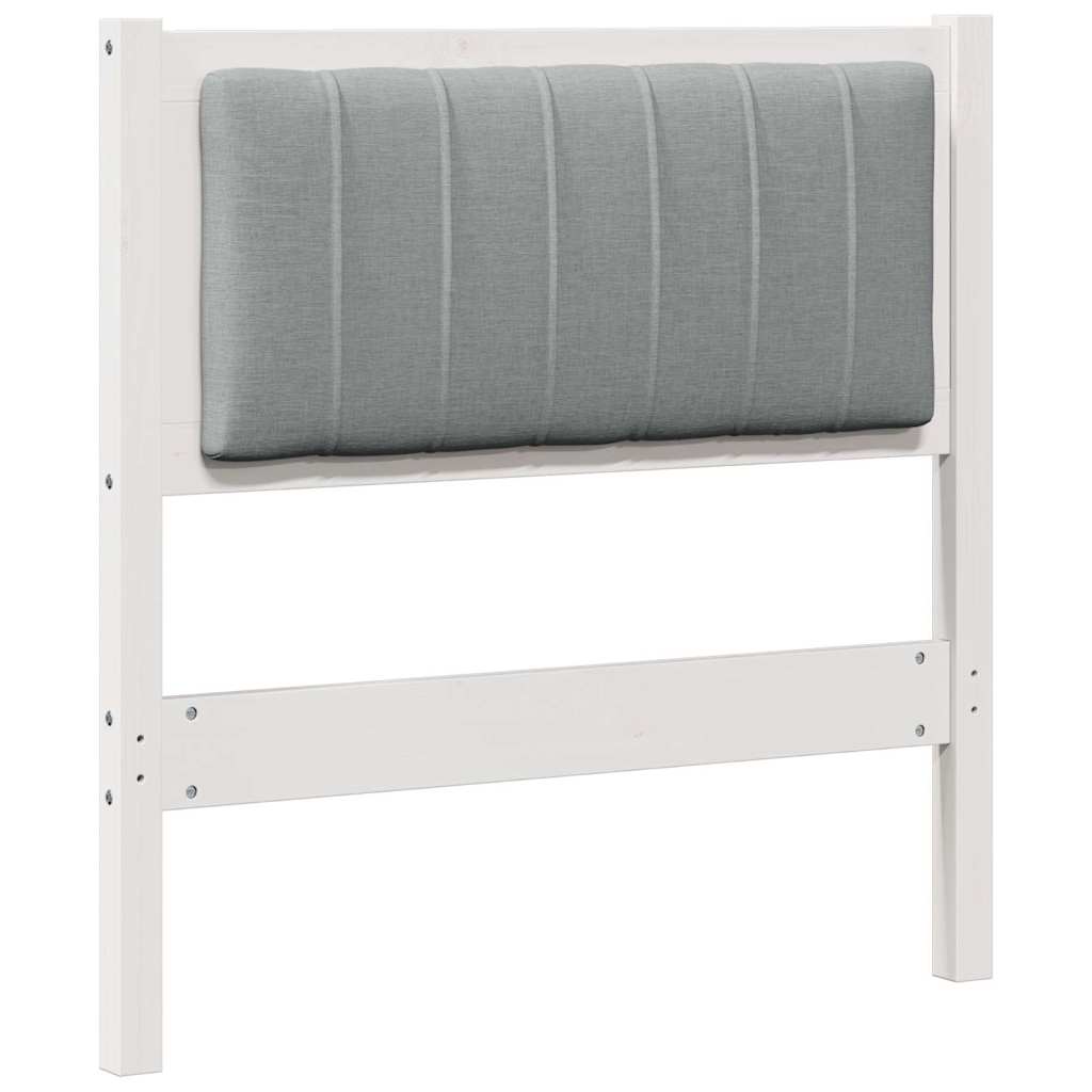 Testiera imbottita con testiera Bianco 75 cm Pino massello