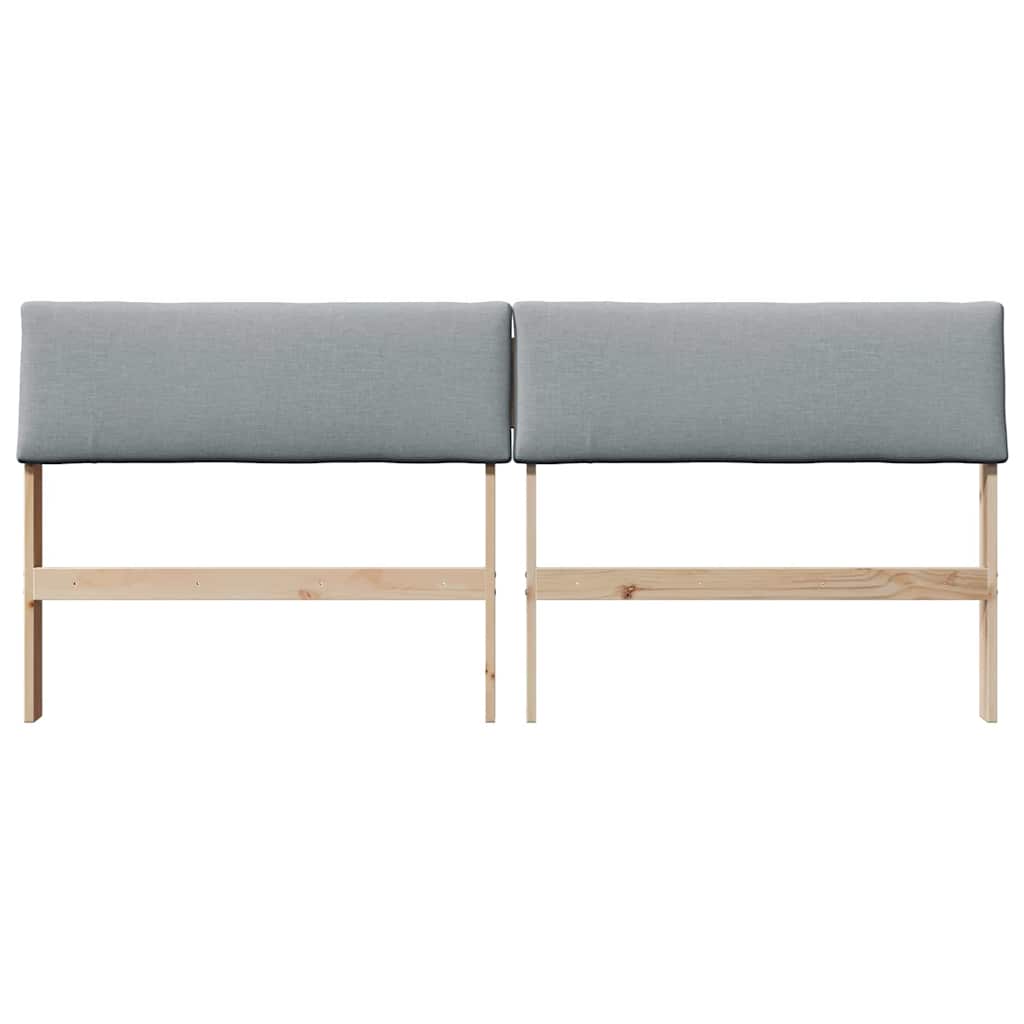 Testiera imbottita Grigio chiaro 180 cm Pino massello