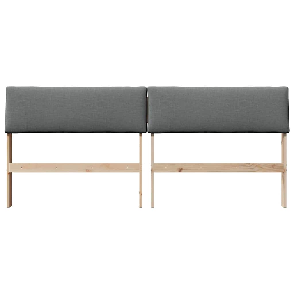 Testiera imbottita Grigio scuro 180 cm Pino massello