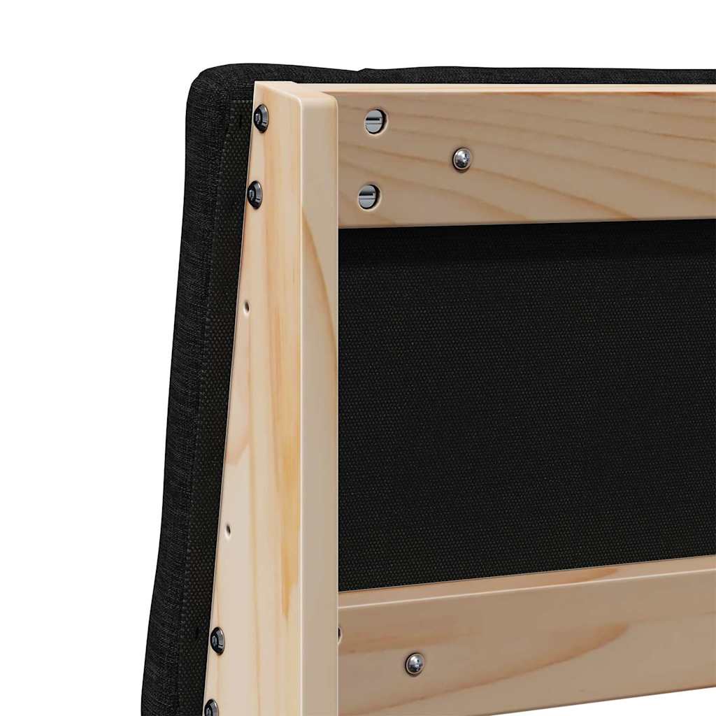 Testiera imbottita Nero 180 cm Pino massello