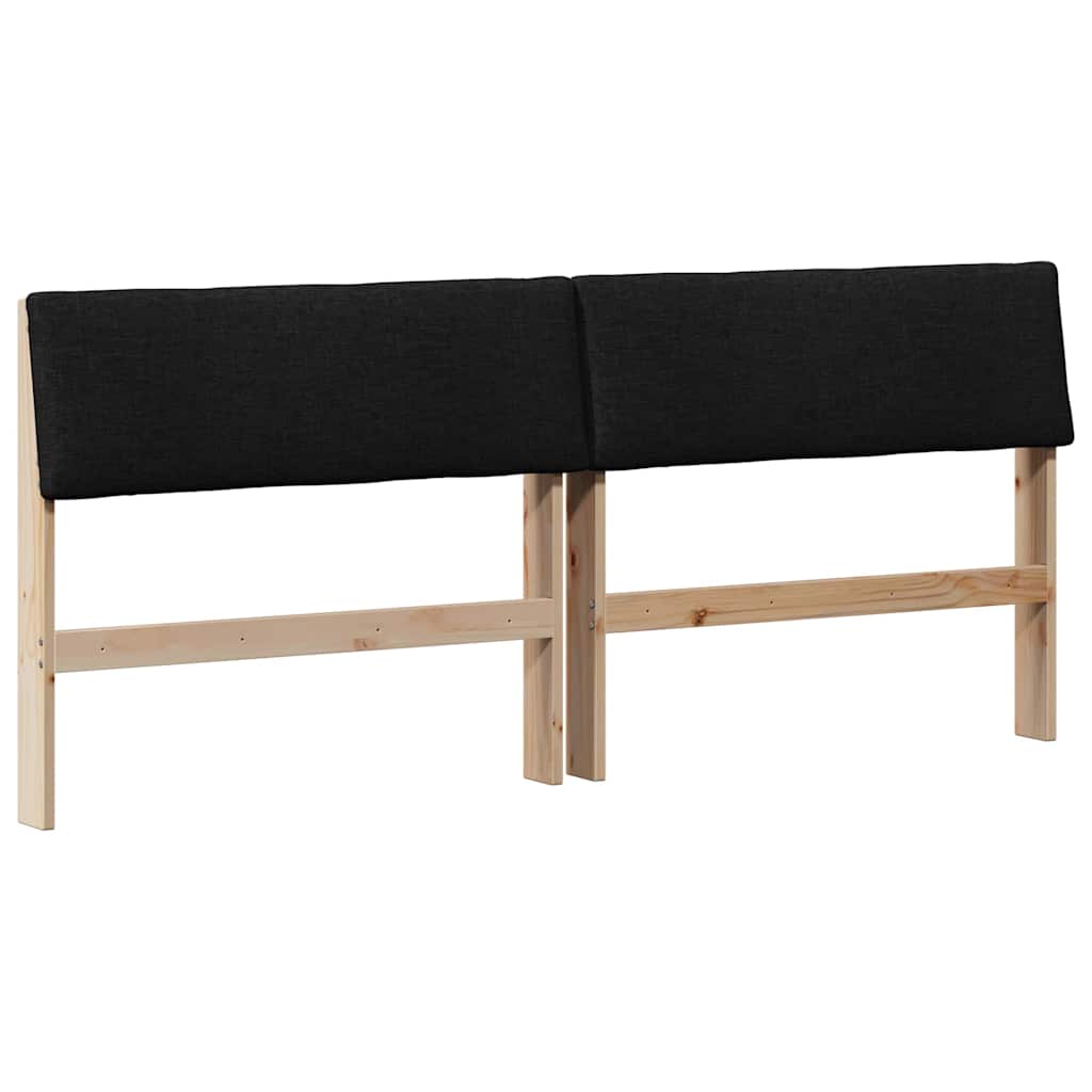 Testiera imbottita Nero 180 cm Pino massello