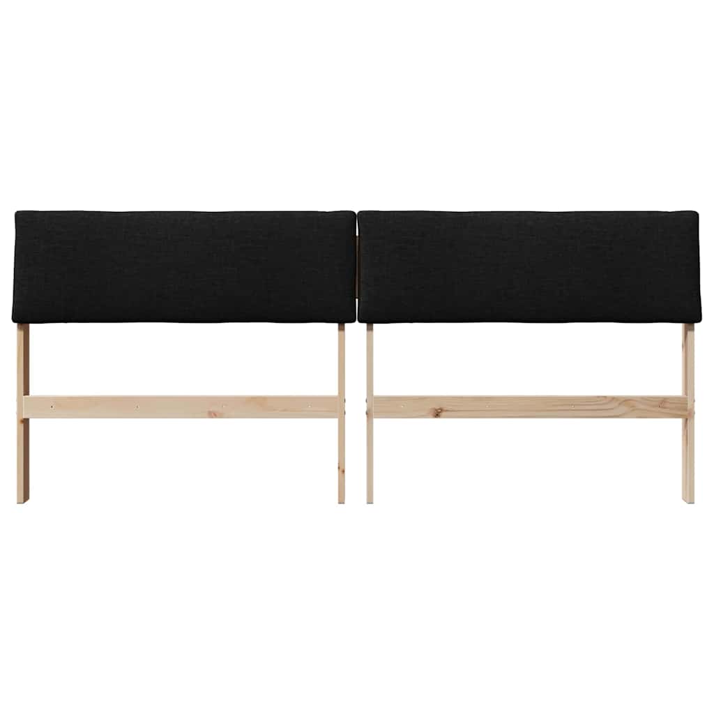 Testiera imbottita Nero 180 cm Pino massello