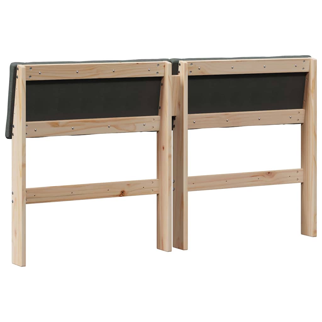 Testiera imbottita Grigio scuro 160 cm Pino massello