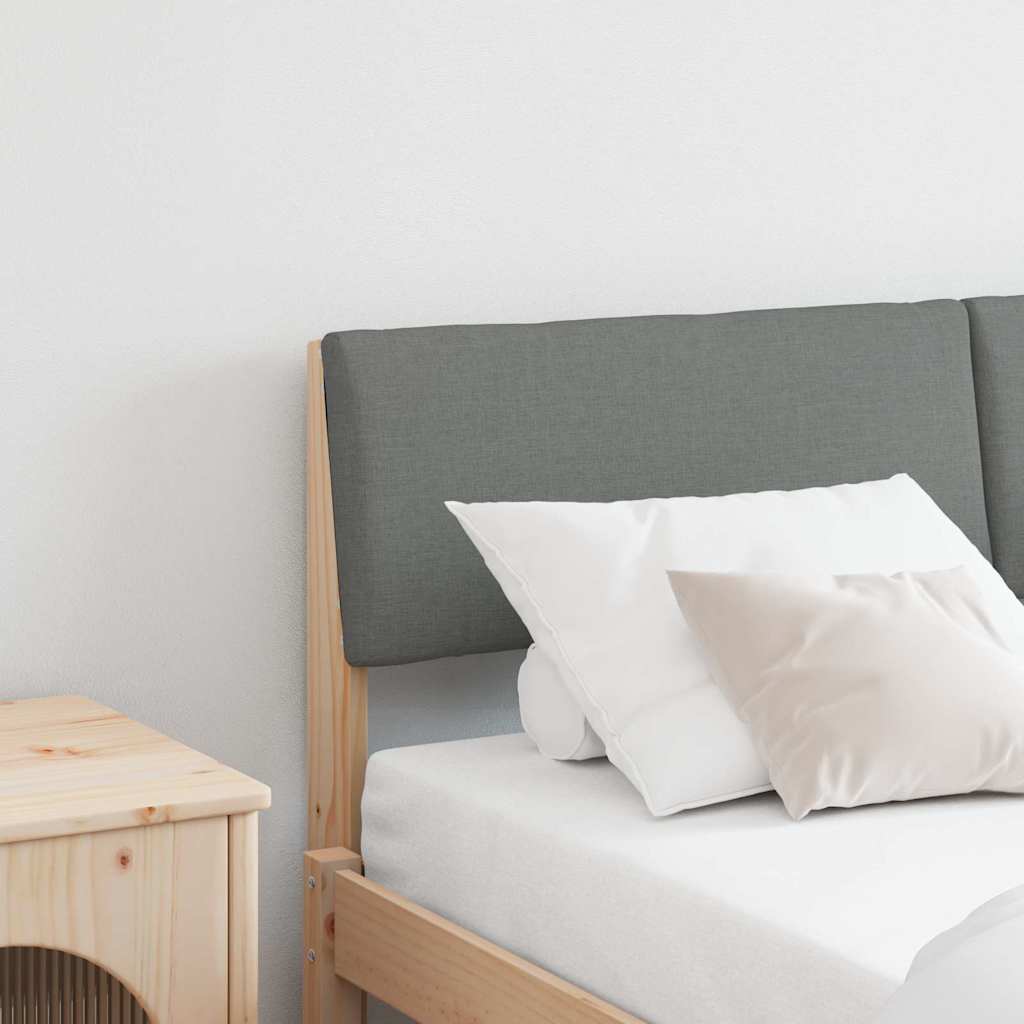 Testiera imbottita Grigio scuro 150 cm Pino massello