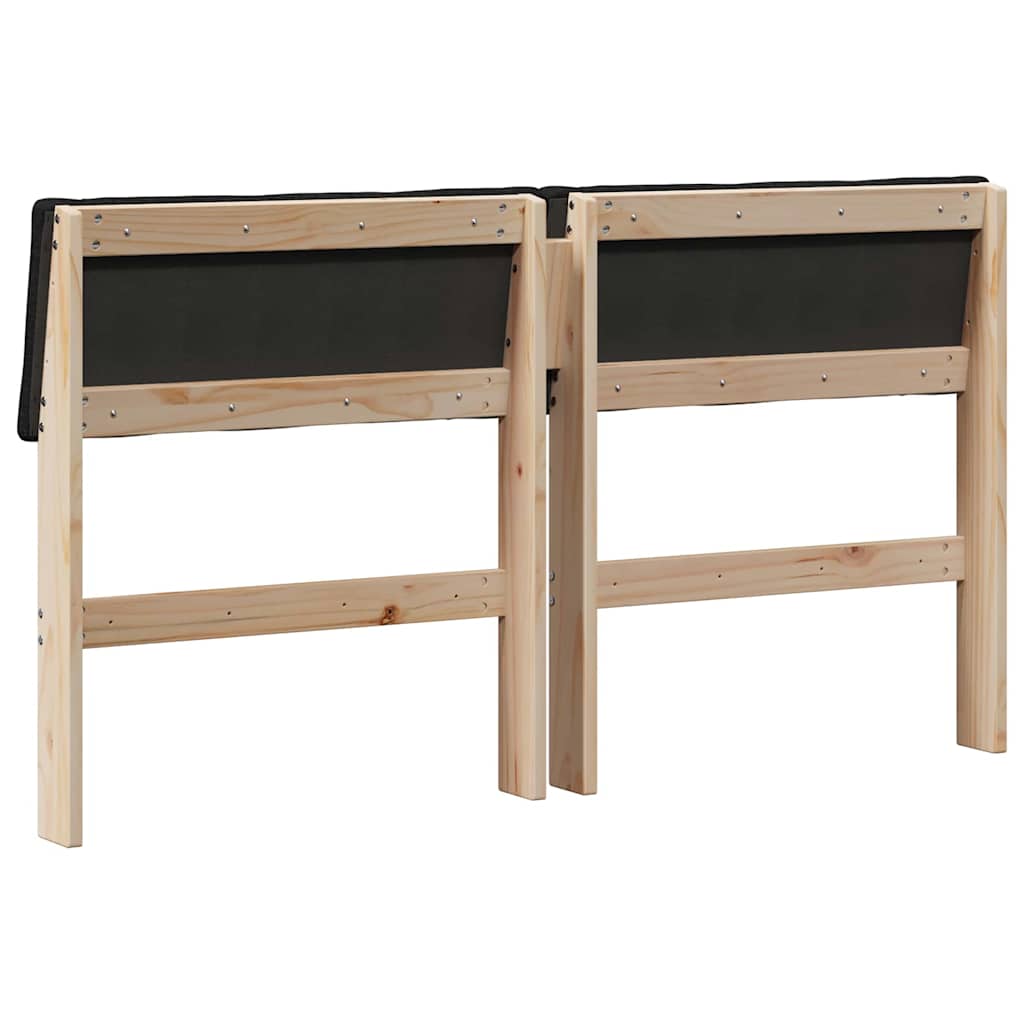 Testiera imbottita Nero 150 cm Pino massello