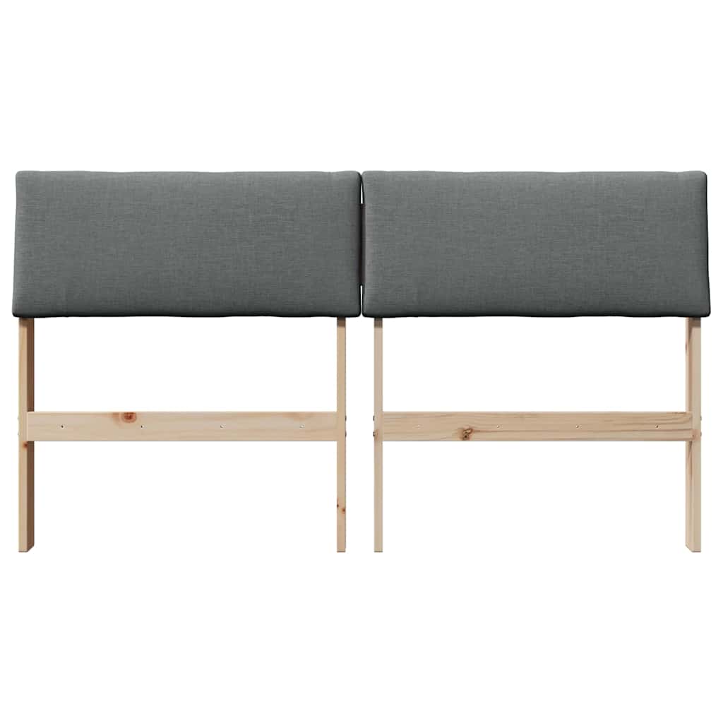 Testiera imbottita Grigio scuro 140 cm Pino massello